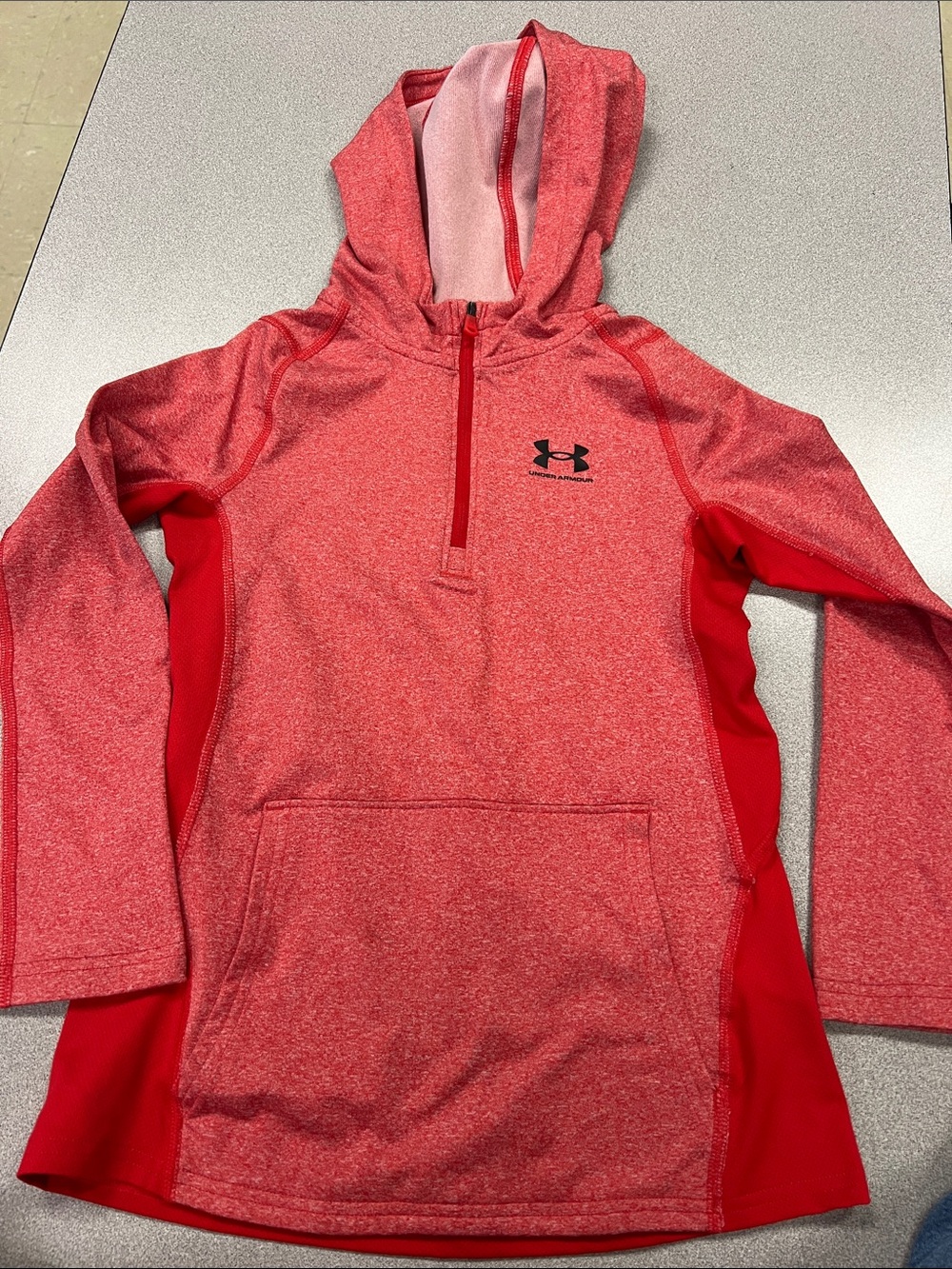 Under Armour Kids' Red Hooded Half-Zip Pullover